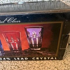 Crystal Clear Hand Cut 24% Lead Crystal Glasses Multi Color