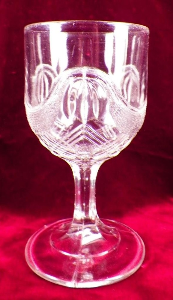 Drapery Goblet Snake Drape Richards & Hartley Clear Glass 1870s Antique Scarce