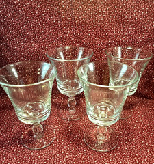 Set Of 4 Fostoria Crystal Century Pattern Water Goblets Heavy Duty 8 Oz.-6″ Tall