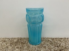 Vintage 1960s Wheaton Bullseye Opalescent Blue 6.75″ Glass Tumbler