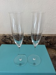 BRAND NEW Tiffany & Co Crystal Glass Champagne Flute Set of 2 Made In Germany