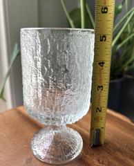 Vintage Indiana Crystal Ice Tree Bark Textured Footed Replacement Wine Glass