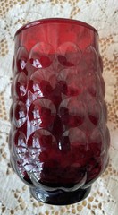 Bubble Ruby Flat 6oz Juice Tumbler Glasses 1934-1965 Vintage Set of 6