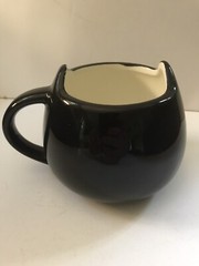 Black Cat Cup Ceramic Mug Feline Cute White Whisker Cat Shaped Coffee Decor VGPC