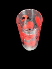 Anchoring Hocking Love Bug Lady Bug Red Heart Cylinder Cocktail Glass or Vase 6″