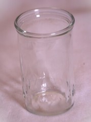 Swanky Swig Clear Glass Orange Juice Jelly Jar Diamond Base Trim