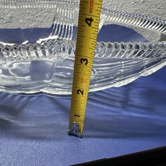 Tiffin‑Franciscan CASCADE 14″ Elegant Glass Ribbed Centerpiece Bowl RARE