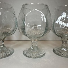 (4) Vintage MCM Libbey Chivalry Clear Brandy Snifters, Cognac Glasses Rare EUC