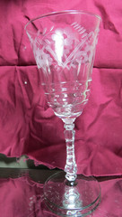 6- Rock Sharpe 3005-2 Etched Floral Water Goblets 1930-1940