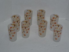 VINTAGE LIBBEY 5 1/2″ HALL JEWEL TEA AUTUMN LEAF FROSTED TUMBLER GLASSES (8)