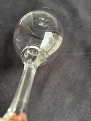 Johann Haviland Clear Crystal Wedding Ring 7.9oz Wine Stem w/ Platinum Trim VGUC