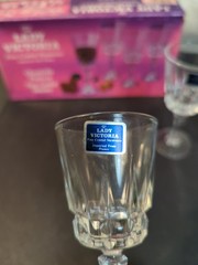 Lady Victoria Fine Crystal Stemware Four 2 Oz. Cordial Glasses Chantelle Pattern