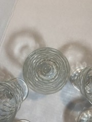 6- Vintage Indiana Glass Colony Whitehall Cubist Clear Footed Juice Glass 4oz