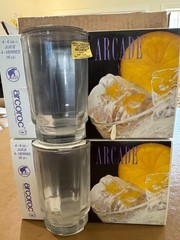 Vintage Arcoroc Arcade juice glasses, 2 sets of 4 each, (8 glasses total), NIB