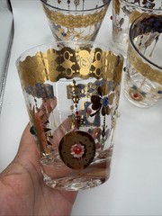 Culver Jeweled Glass Charm Bracelet Cocktail Tumblers Set Of 6