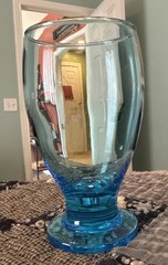 Cristar Lexington Footed Iced Tea Water Goblet Glass Electric Blue 12 oz.