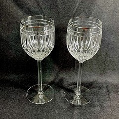 Lenox Vintage Jewel Platinum Wine Glasses Goblets Crystal 8 1/8 » 10oz Set Of 2