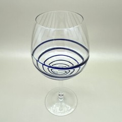 Cobalt Swirl Long Stem Red or White Wine Glass 8.5 in