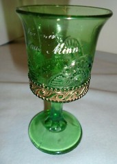 EAPG Jewel Cordial Emerald Green Souvenir St. Paul, Minn. 4″ Tall VTG FREE SHIP