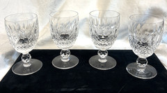 4 WATERFORD Crystal COLLEEN CLARET WINE Goblets, 4 3/4″ Old Gothic Mark VG