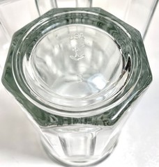 Vintage, 3 Anchor Hocking 16oz Tumbler Drinking Glass 8 Panel,Heavy,Rim w/lip