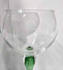 MINT 2 Mikasa Juilliard Balloon Wine Glasses Emerald Tear Drop stem hand blown