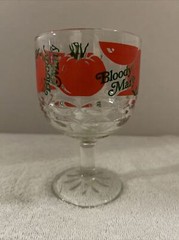 Vintage Bloody Mary Glass Tomato Heavy Goblet Barware Entertaining 6″