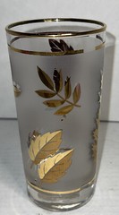 Libbey Vintage Tumbler Satin and Gold Leaves 1970 Replacement Piece! RARE!
