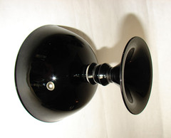 4 Art Deco Black Amethyst Glass Sherbets Depression Era Dessert Ice Cream Bowls