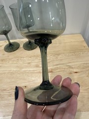 Lenox Silver Mist Blue Gray Wine Glasses Set Of 3 Discontinued