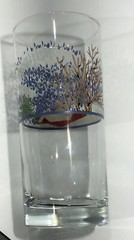 Set Of 8 Winter Scene Tumblers – 6-3/4” Tall – Winter Sponge Paint Cabin & Barn