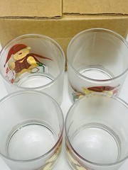 Set 4 Vintage Culver Glasses Christmas Bear Gold Old Whisky Scotch Cocktail Lot