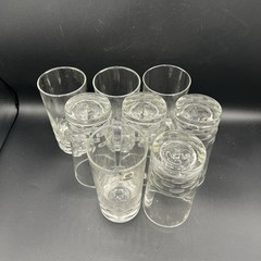 VTG Libbey Block Cut Glassware Pattern C-1180 Drinking Glasses 5.5″ Set of 8