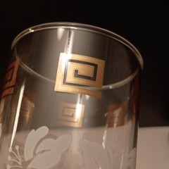 Tumblers Glasses Set of 14 Anchor Hocking MCM White Hibiscus Gold Grecian Key