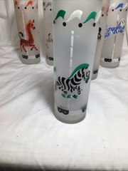 Libbey 1950 Carousel Animals Frosted Glass Set Of Six