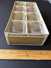 SET OF 8 FEDERAL GLASS MCM BEVERAGE GLASSES W/ORIGINAL BOX
