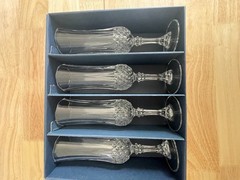 Cristal d’Arques Longchamp Champagne Flutes Set of 4 Lead Crystal France Boxed