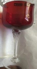 VINTAGE COLONY SATURN Ruby Red Twisted Stem Cordial Glasses