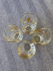 4 Vintage Libbey 12 Ounce Footed Wheat and Grass Drinking Glasses Excellent