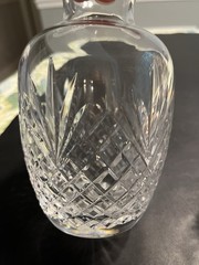 Waterford Style Crystal Vintage Tumble Up Bedside Carafe And Tumbler Glass