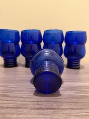 (9) 10 oz Flat Tumbler Shaeffer Cobalt Blue by Imperial Glass