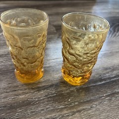 Set Of Two Amber Juice Glasses – 4”