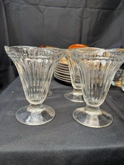 4 days Libbey Clear Pressed Glass Ice Cream Glasses
