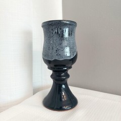 Wench Tis She Stoneware Goblet Pedestal Renaissance Drip Glaze Cup Mug 1998