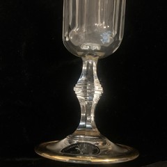 Vintage Crystal Champagne Flute with Gold Greek Key Rim