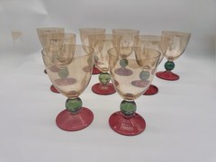 Vintage Krosno Poland Handblown Crystal Water Glasses~Set of 9~14oz