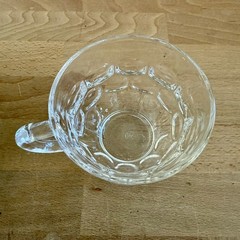 Federal Glass Yorktown Clear Thumbprint Punch Bowl Mug Cup Glass 1960s
