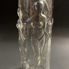 Vintage Libbey La Femme 3D Dancing Nude Highball Glass Tumbler Barware 20oz 8.75