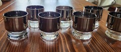 Vintage Dorothy Thorpe Style Cocktail Glasses With Platinum Fade Set Of Eight