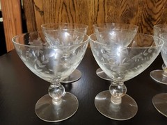 6 VINTAGE PRINCESS HOUSE CRYSTAL LIQUOR/COCKTAIL GLASSES